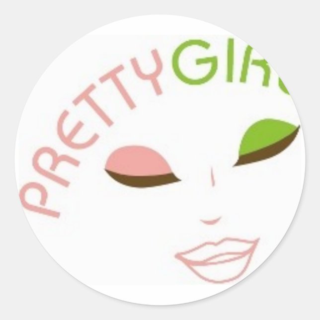 AKA Pretty Girl Classic Round Sticker (Front)