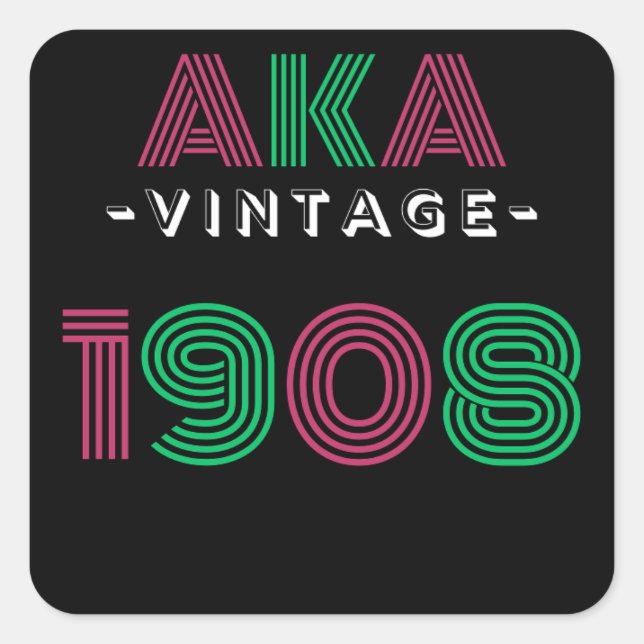 AKA Vintage  Square Sticker (Front)