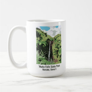 Akaka Falls Hawaii Waterfall Tropical Landscape  Coffee Mug