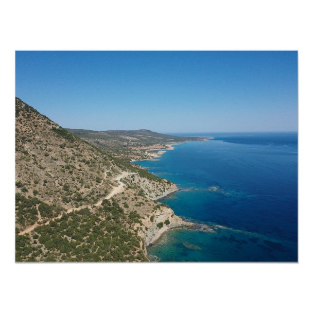 Akamas peninsula coastline, Cyprus Poster (Front)