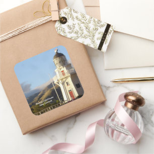Akaroa Lighthouse, New Zealand Square Sticker