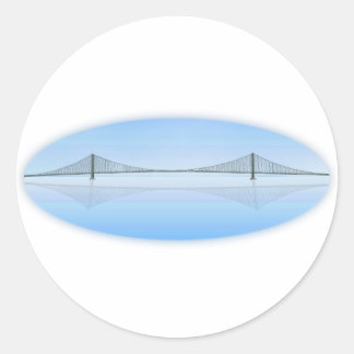 Akashi Kaikyo Suspension Bridge: aka Pearl Bridge Classic Round Sticker