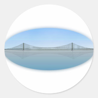 Akashi Kaikyo Suspension Bridge: aka Pearl Bridge Classic Round Sticker