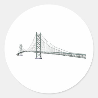 Akashi Kaikyo Suspension Bridge: Pearl Bridge Classic Round Sticker
