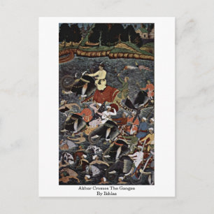 Akbar Crosses The Ganges By Ikhlas Postcard
