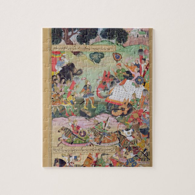Akbar receiving the drums and standards captured f jigsaw puzzle (Vertical)