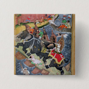 Akbar tames the Savage Elephant, Hawa'i 15 Cm Square Badge
