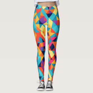 Akbash Geometric Colourful Personalised Pattern Leggings