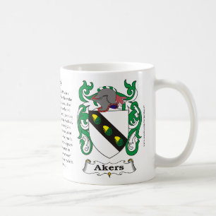 Akers, Origin, Meaning and the Crest Coffee Mug