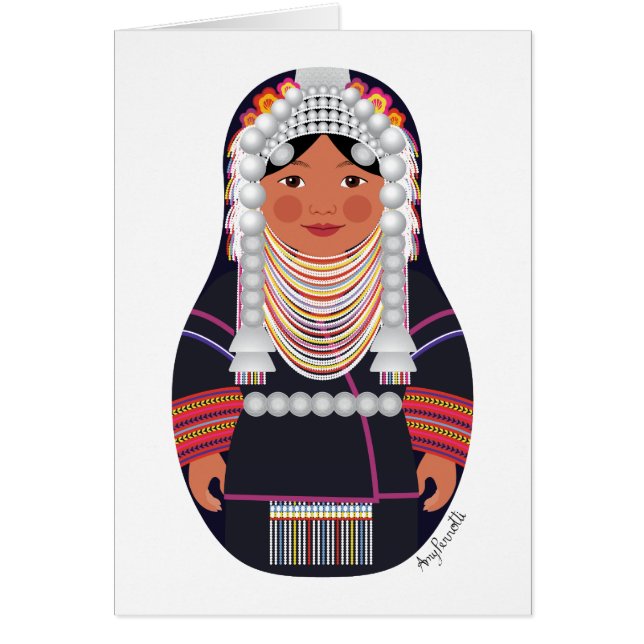 Akha of Thailand Matryoshka Card (Front)