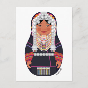 Akha of Thailand Matryoshka Postcard