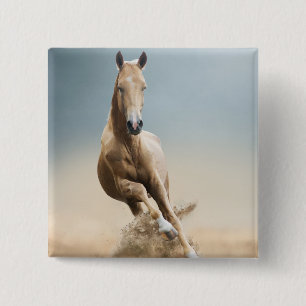 Akhal-Teke Horse 15 Cm Square Badge