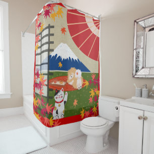 AKI Chow Shower curtain