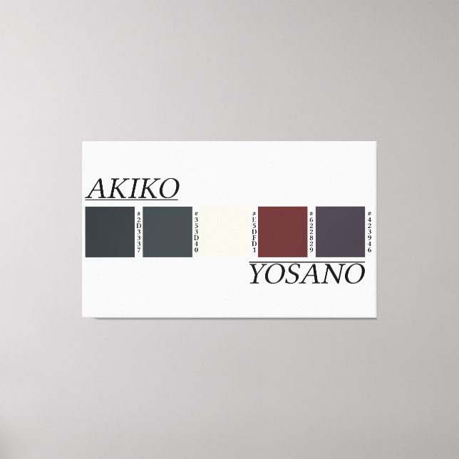 Akiko Yosano's Colour Palette Canvas Print (Front)