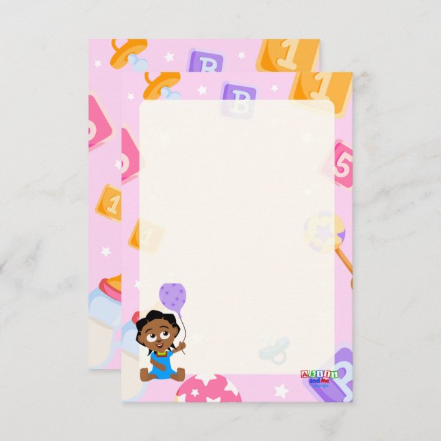 Akili and Me Baby Shower Enclosure Card (Front/Back)