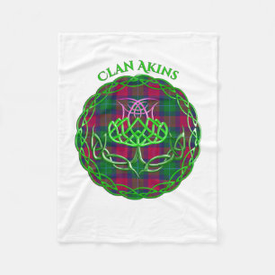 Akins Scottish Tartan Celtic Thistle Fleece Blanket
