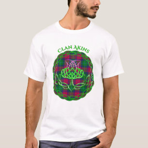 Akins Scottish Tartan Celtic Thistle T-Shirt