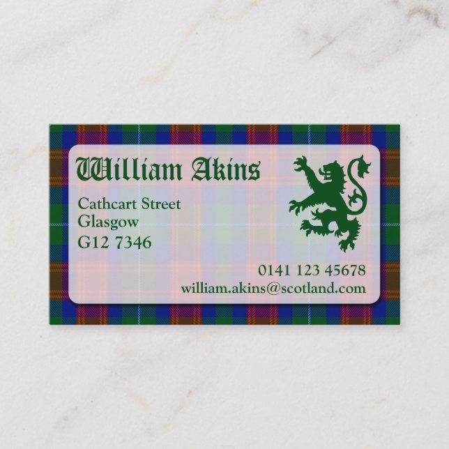 Akins Tartan Business Card (Front)