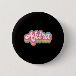 Akira First Name Girl Vintage 70s 80s Personalised 6 Cm Round Badge