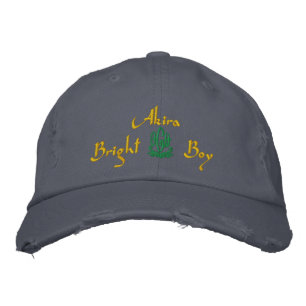 Akira Name With English Meaning Blue Embroidered Hat