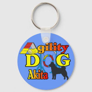 Akita Agility Key Ring