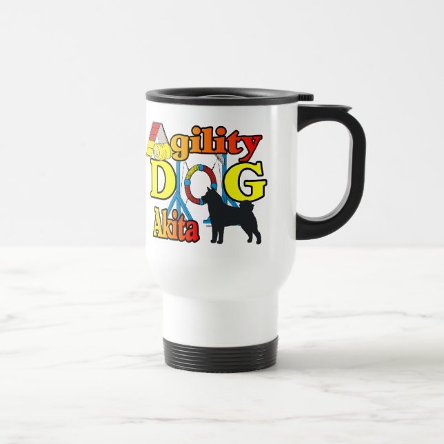 Akita Agility Travel Mug (Right)
