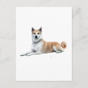Akita (Akita Inu) - Lying Down Postcard
