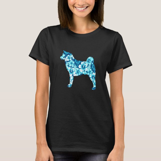 Akita Aloha Hawaiian Dog T-Shirt (Front)