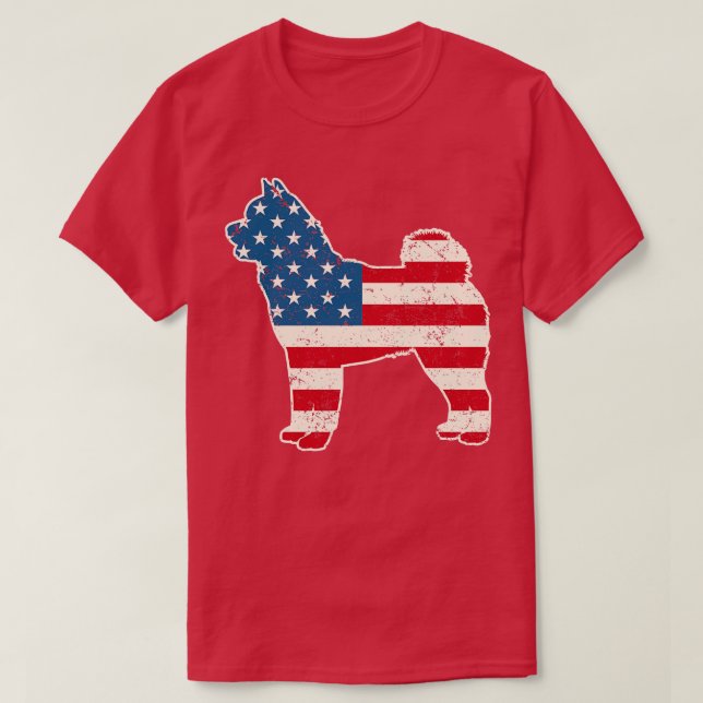 Akita American Flag 4th of July  for Men Women Boy T-Shirt (Design Front)