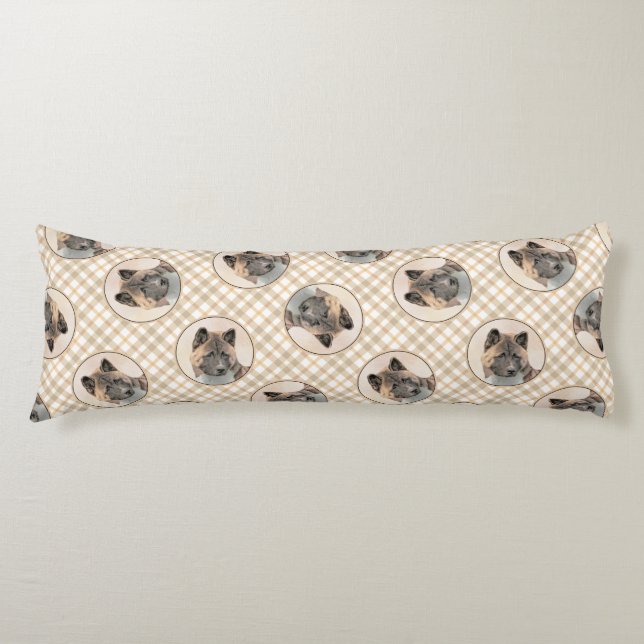 Akita American Japanese Inu Sable Painting Dog Art Body Cushion (Front)