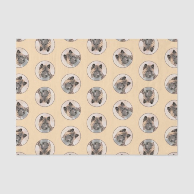 Akita American Japanese Inu Sable Painting Dog Art Tissue Paper (Front)