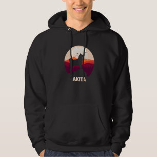 Akita and Moon Halloween  1 Hoodie