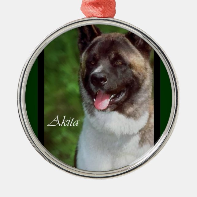 Akita Art Metal Tree Decoration (Front)