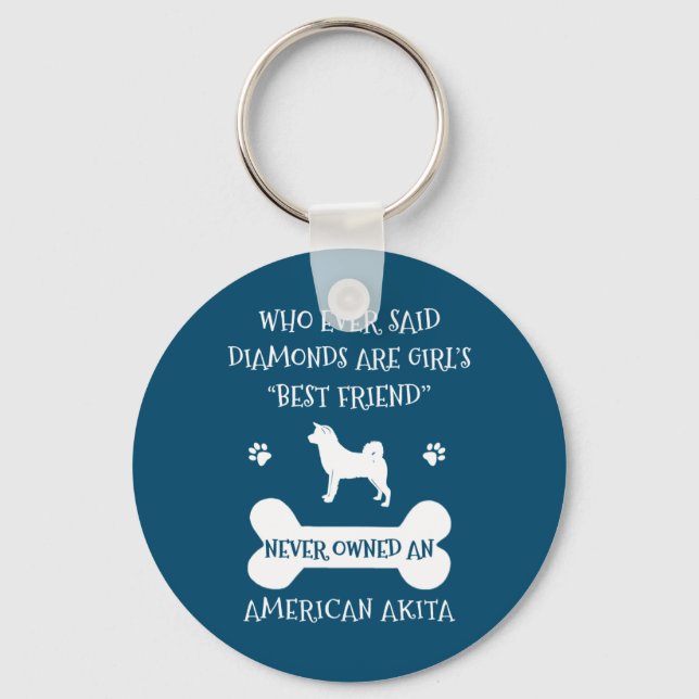 Akita best friend key ring (Front)