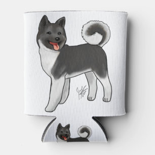 Akita - Black and White Can Cooler