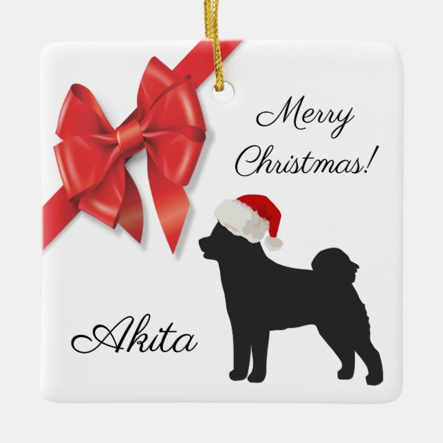 Akita Ceramic Ornament (Front)