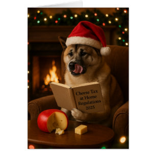 Akita 'Cheese Tax' Christmas card