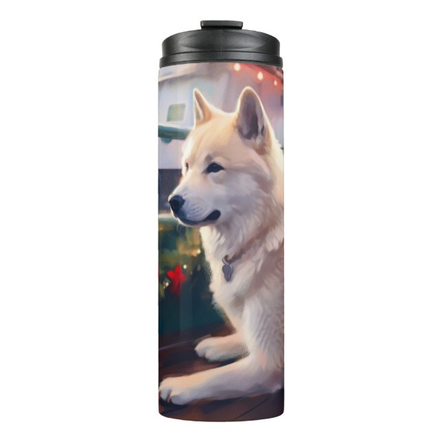 Akita Christmas Cruise: Pawsome Holiday Delight Thermal Tumbler (Front)