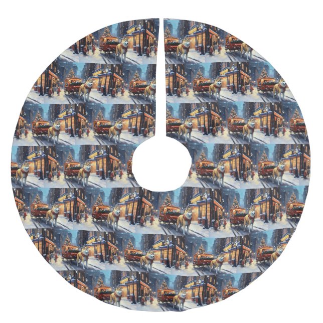 Akita Christmas Festive Season Brushed Polyester Tree Skirt (Front)