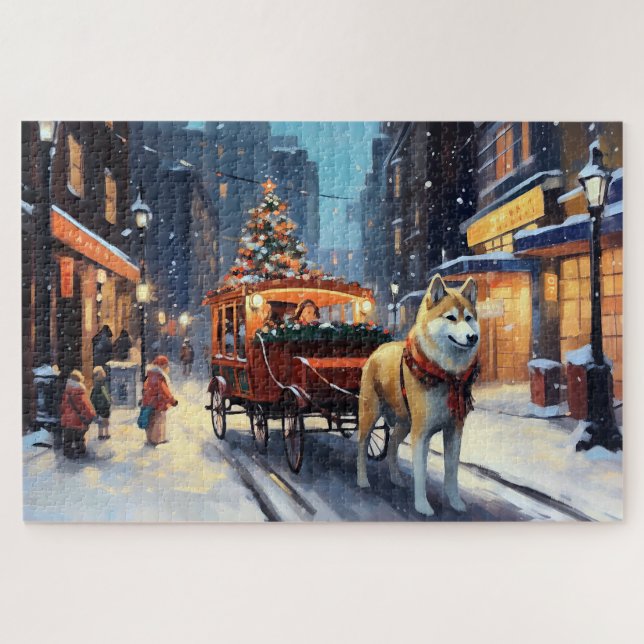 Akita Christmas Festive Season Jigsaw Puzzle (Horizontal)
