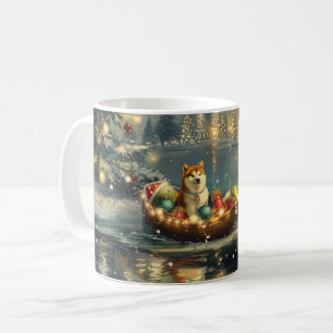 Akita Christmas Festive Voyage Coffee Mug