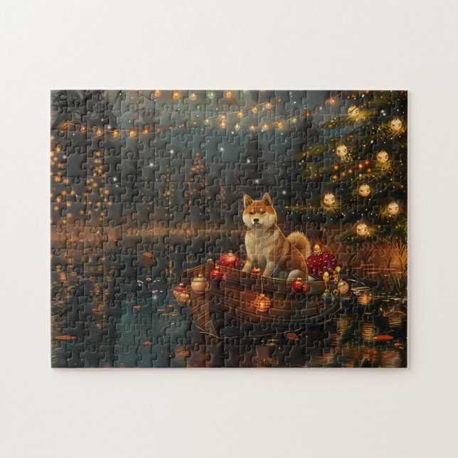 Akita Christmas Festive Voyage Jigsaw Puzzle (Horizontal)