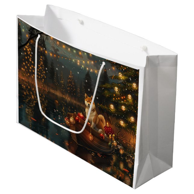 Akita Christmas Festive Voyage Large Gift Bag (Front Angled)