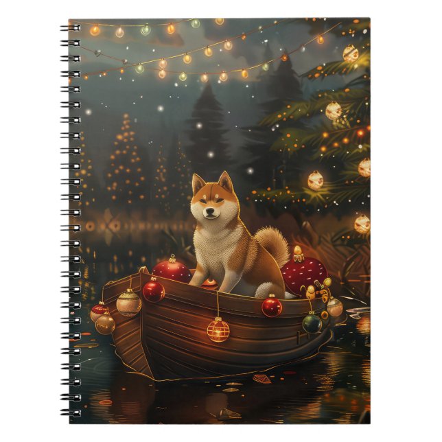 Akita Christmas Festive Voyage Notebook (Front)