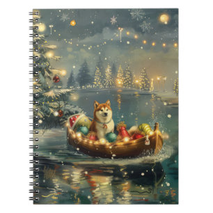 Akita Christmas Festive Voyage Notebook