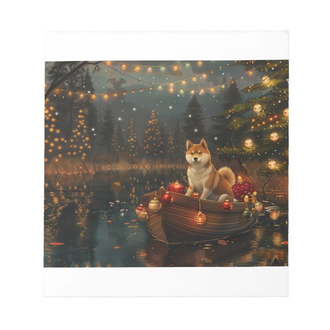 Akita Christmas Festive Voyage Notepad (Front)