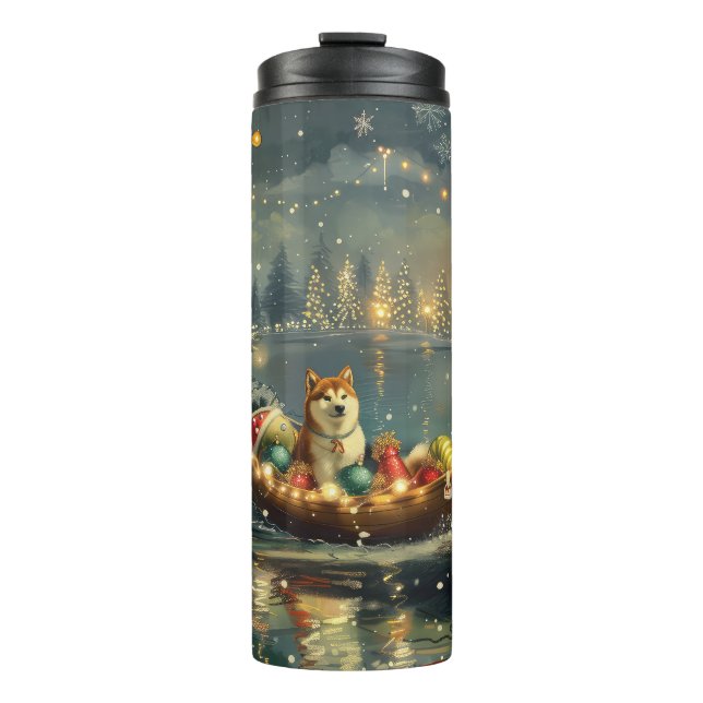 Akita Christmas Festive Voyage Thermal Tumbler (Front)