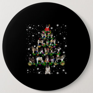 Akita Christmas Tree Covered By Flashli 6 Cm Round Badge