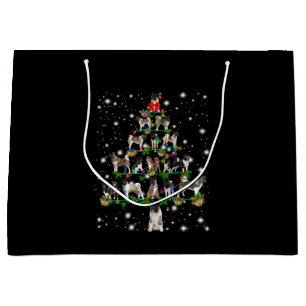 Akita Christmas Tree Covered By Flashli Large Gift Bag