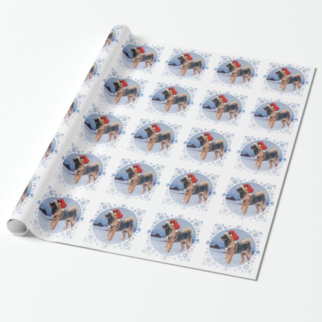 Akita Christmas Wrapping Paper (Unrolled)